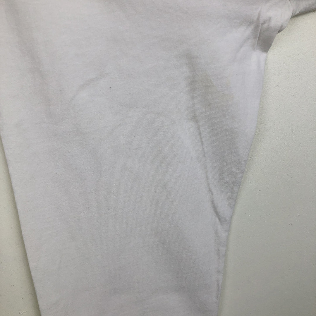 BUDWEISER Long-Sleeve T-Shirt (Men's Size L) unclear white type Vintage Second Hand