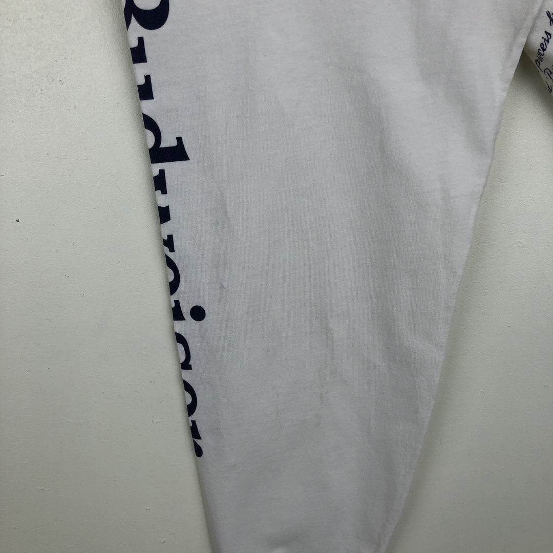 BUDWEISER Long-Sleeve T-Shirt (Men's Size L) unclear white type Vintage Second Hand