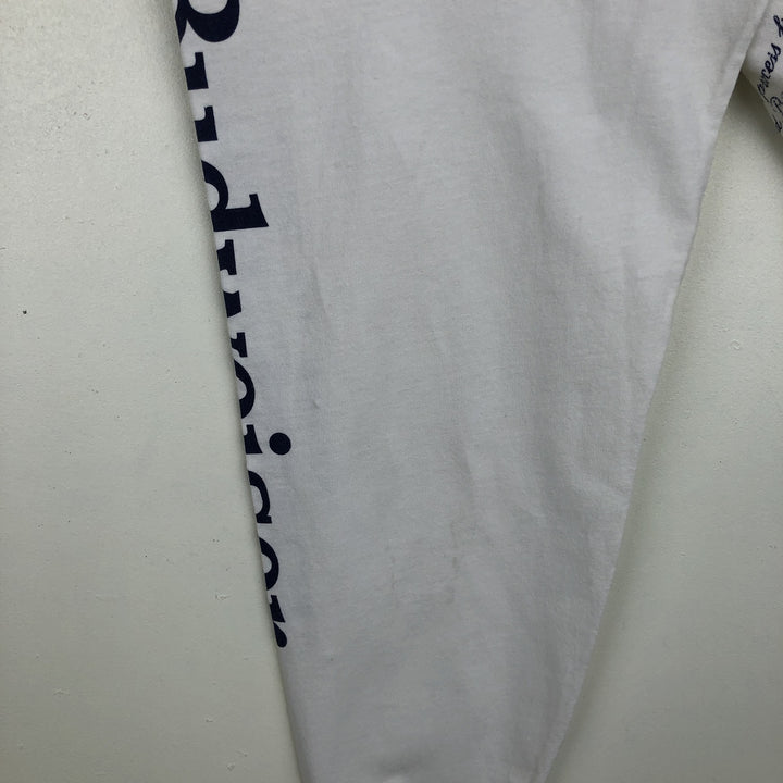 BUDWEISER Long-Sleeve T-Shirt (Men's Size L) unclear white type Vintage Second Hand