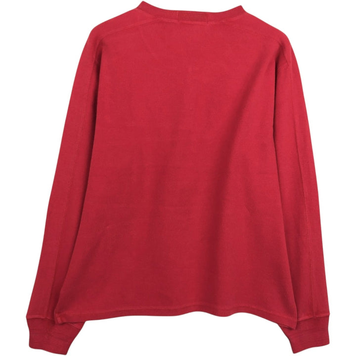 90'S Ralph Lauren POLO by Ralph Lauren Long-Sleeve T-Shirt, Men's Size M (approx.), Henley Neck, Vintage cotton red type Vintage Second Hand