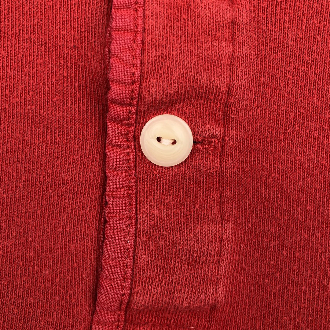 90'S Ralph Lauren POLO by Ralph Lauren Long-Sleeve T-Shirt, Men's Size M (approx.), Henley Neck, Vintage cotton red type Vintage Second Hand