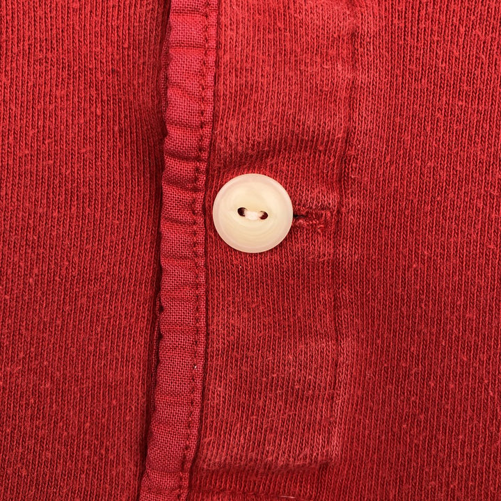 90'S Ralph Lauren POLO by Ralph Lauren Long-Sleeve T-Shirt, Men's Size M (approx.), Henley Neck, Vintage cotton red type Vintage Second Hand