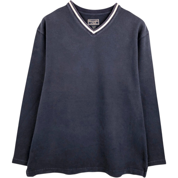 Abercrombie & Fitch Long-Sleeve T-Shirt (Men's XL equivalent) cotton Charcoal Vintage Second Hand