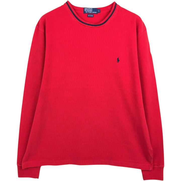Vintage 90'S Ralph Lauren POLO by Ralph Lauren long-sleeved T-shirt, size L, men's cotton red type Vintage Second Hand