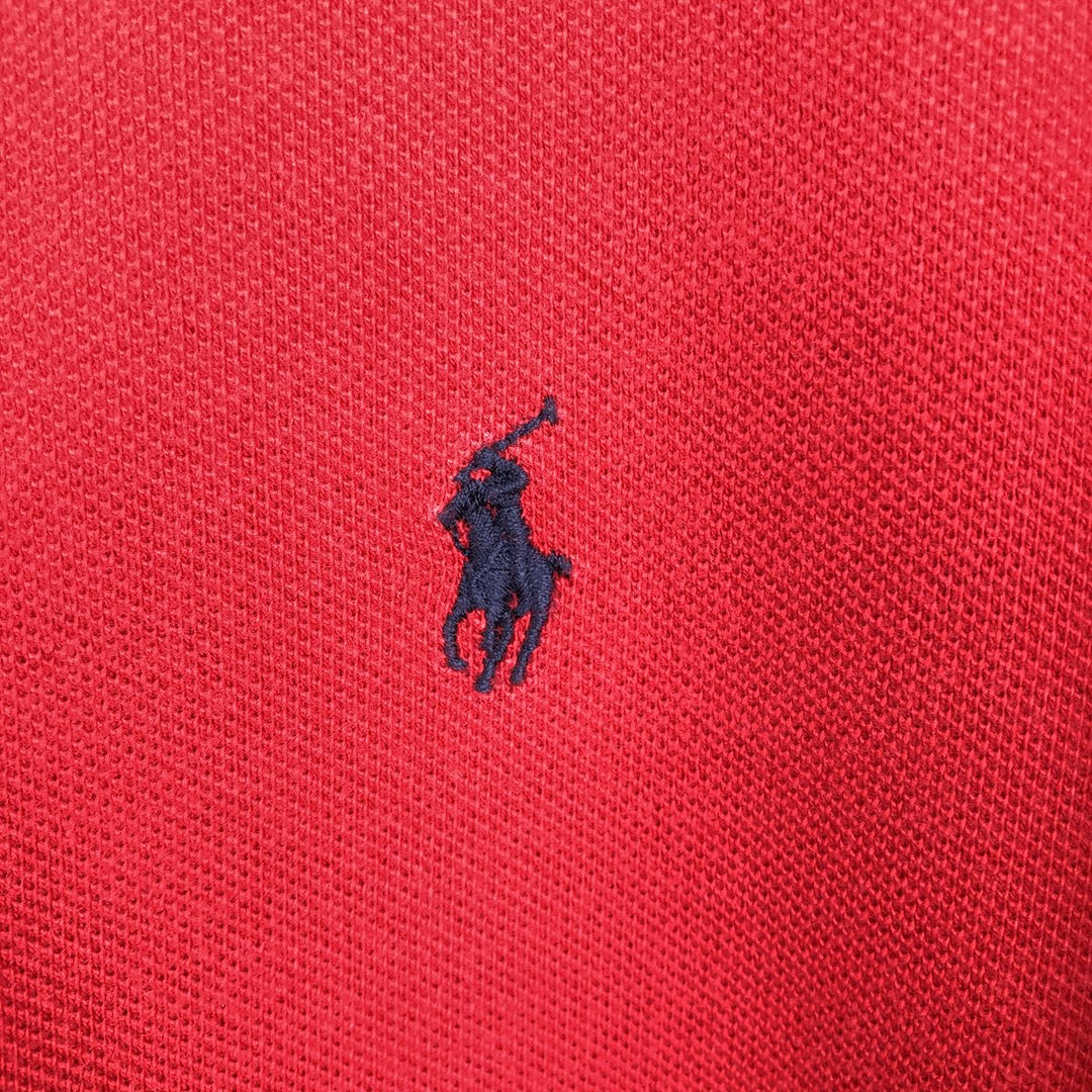 Vintage 90'S Ralph Lauren POLO by Ralph Lauren long-sleeved T-shirt, size L, men's cotton red type Vintage Second Hand