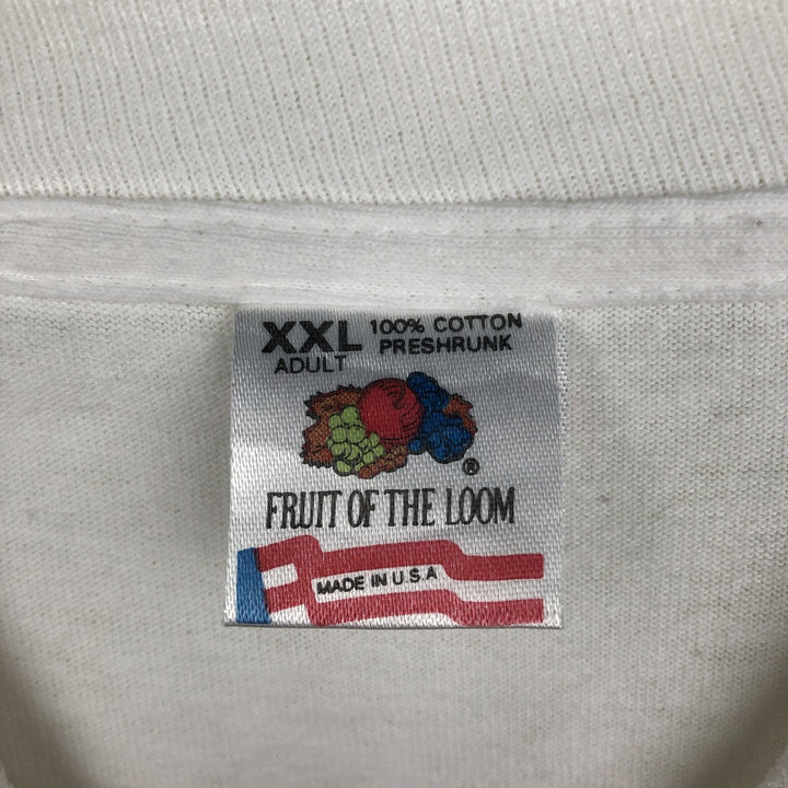 90'S Fruit of the Loom Long-Sleeve T-Shirt, Made in USA, Men's XXL equivalent, Vintage cotton white type Vintage Second Hand