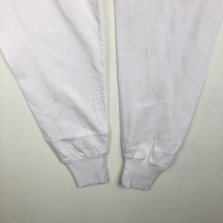 90'S Fruit of the Loom Long-Sleeve T-Shirt, Made in USA, Men's XXL equivalent, Vintage cotton white type Vintage Second Hand