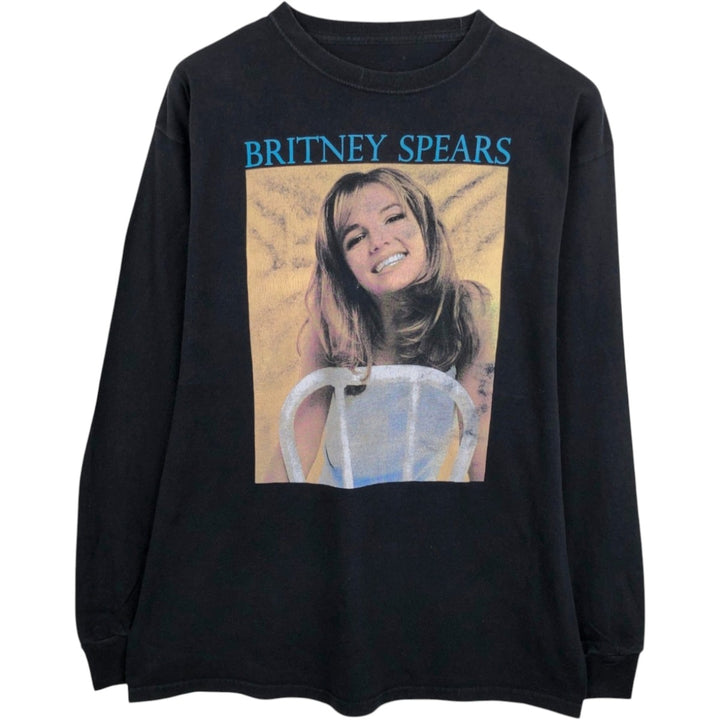 Britney Spears Long-Sleeve T-Shirt (Men's Size L) unclear black type Vintage Second Hand