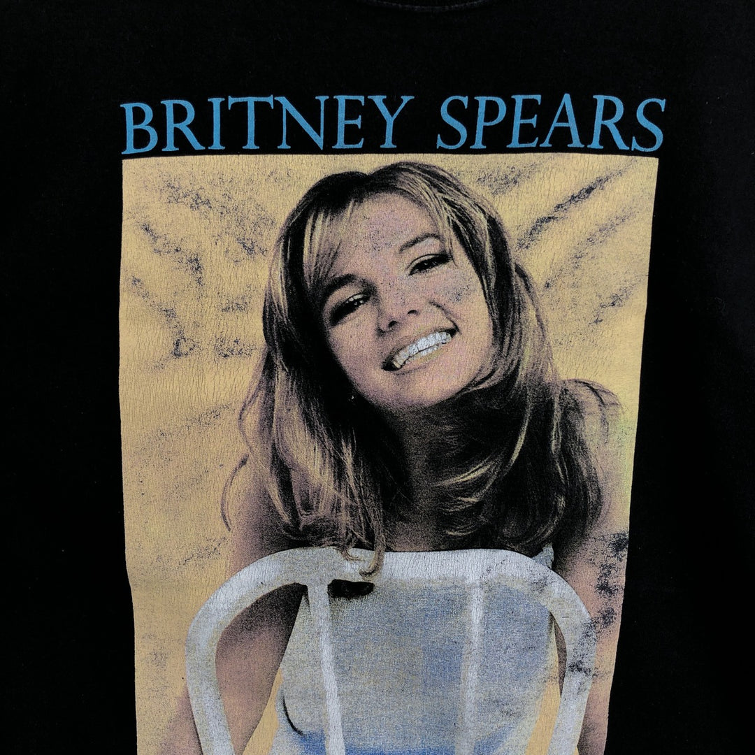 Britney Spears Long-Sleeve T-Shirt (Men's Size L) unclear black type Vintage Second Hand
