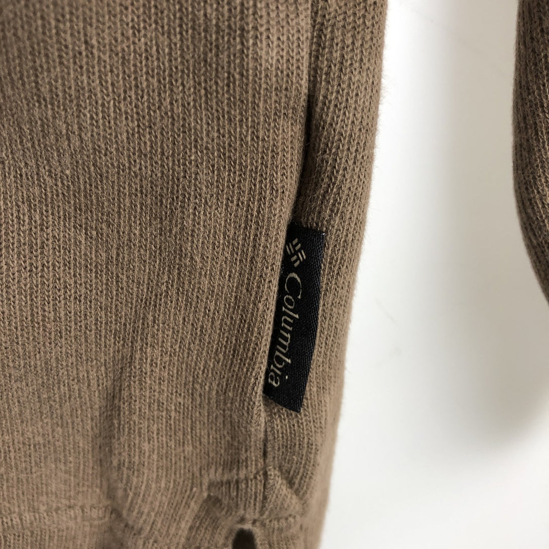 90'S Columbia V-neck sweatshirt, men's size L (approx.), vintage. cotton Khaki type Vintage Second Hand
