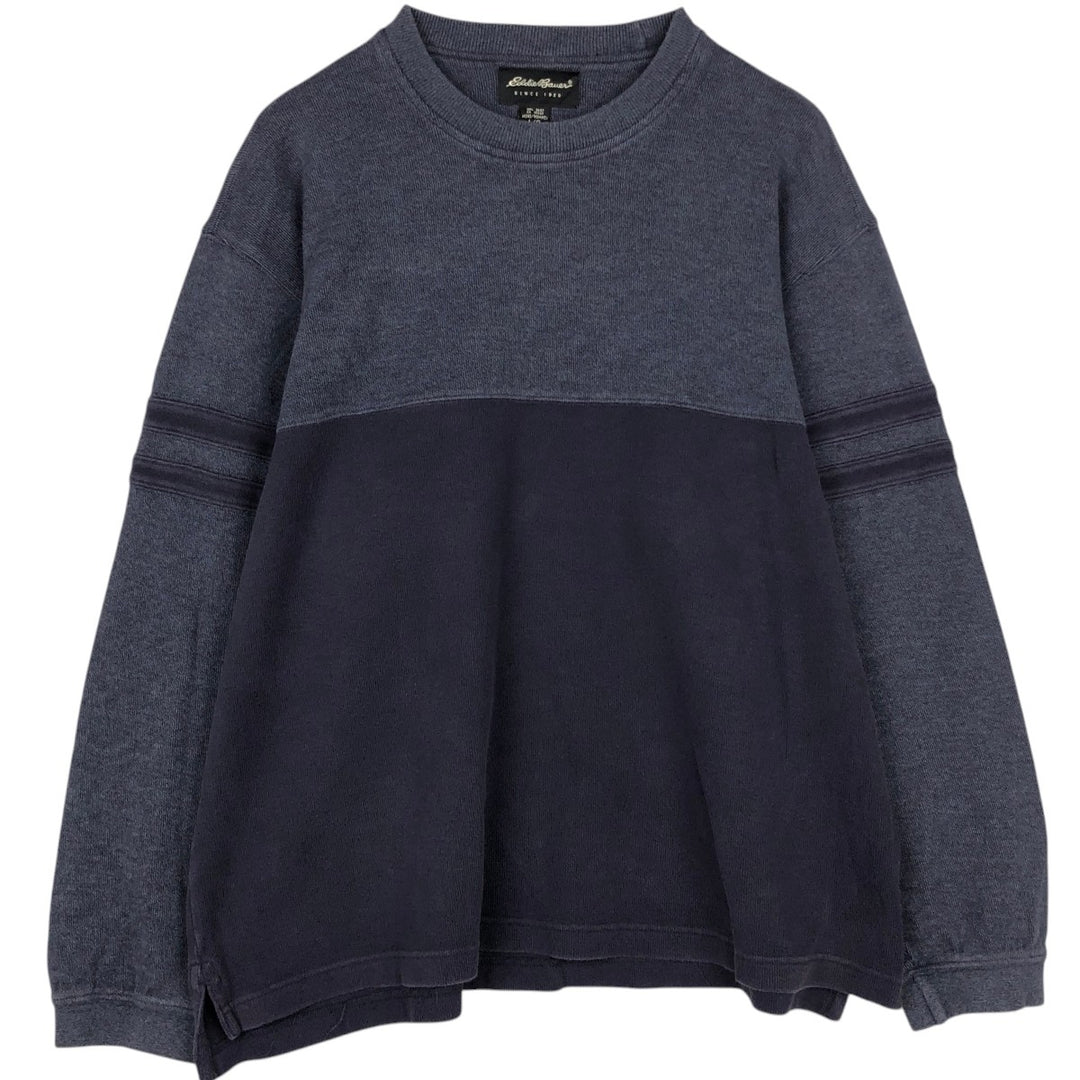 Eddie Bauer sweatshirt, men's size L (approx.) cotton navy blue type Vintage Second Hand