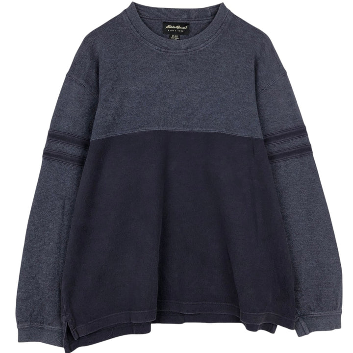 Eddie Bauer sweatshirt, men's size L (approx.) cotton navy blue type Vintage Second Hand