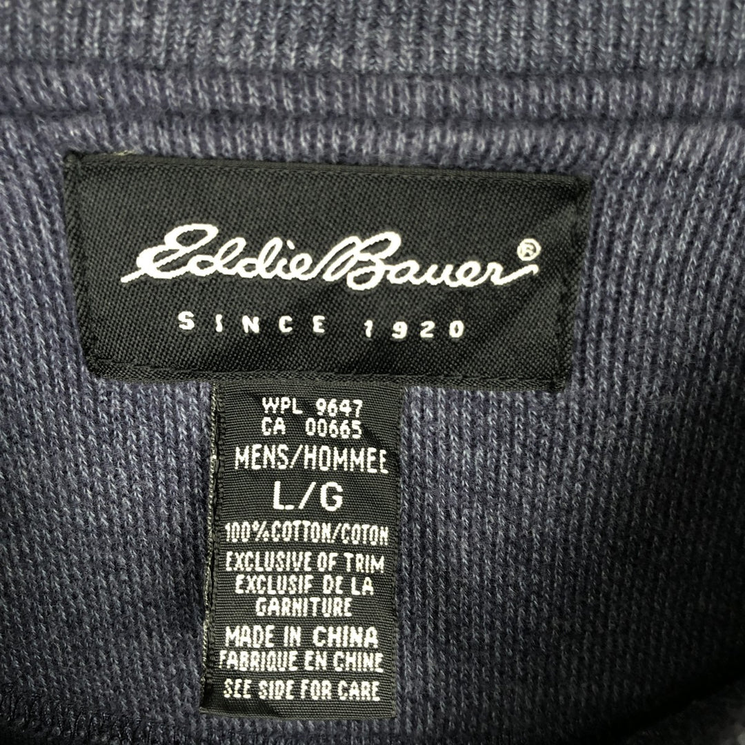 Eddie Bauer sweatshirt, men's size L (approx.) cotton navy blue type Vintage Second Hand