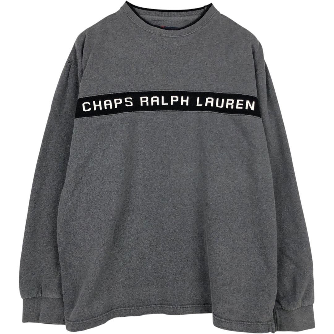 Ralph Lauren CHAPS logo sweatshirt, men's size L cotton gray type Vintage Second Hand