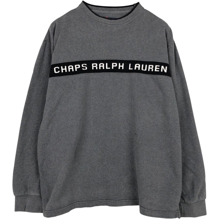 Ralph Lauren CHAPS logo sweatshirt, men's size L cotton gray type Vintage Second Hand