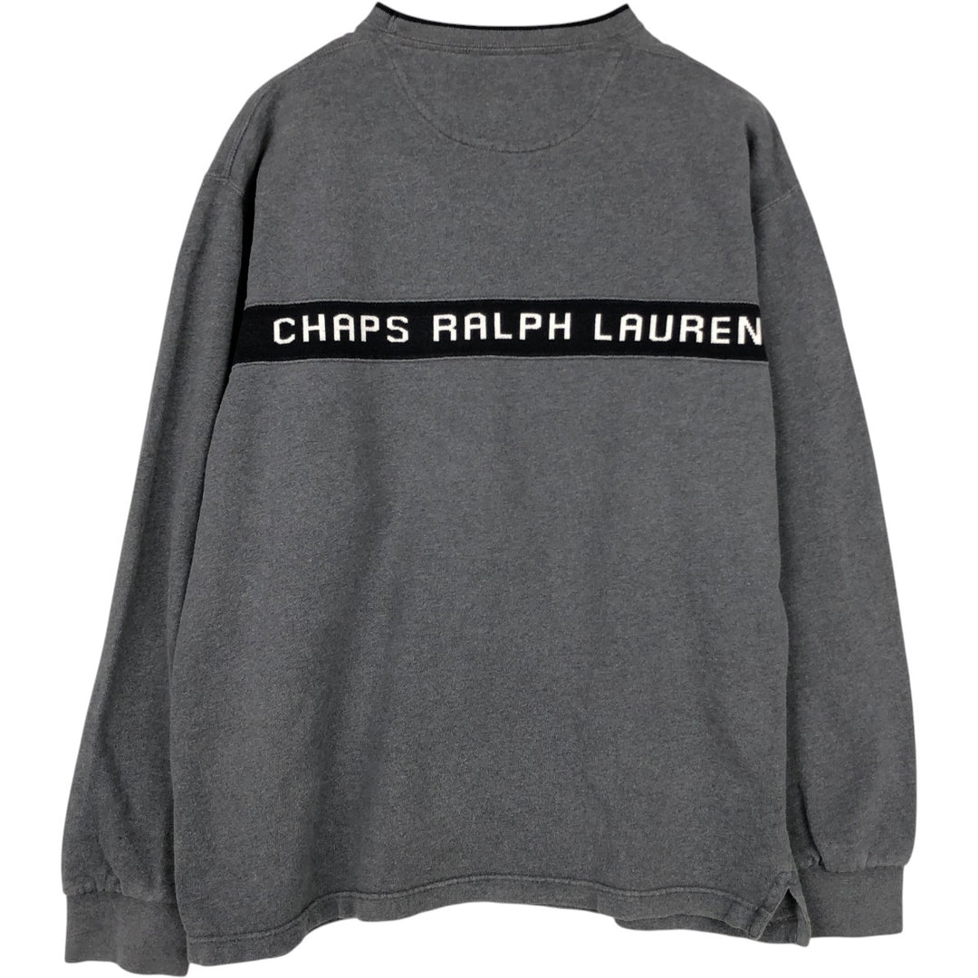 Ralph Lauren CHAPS logo sweatshirt, men's size L cotton gray type Vintage Second Hand