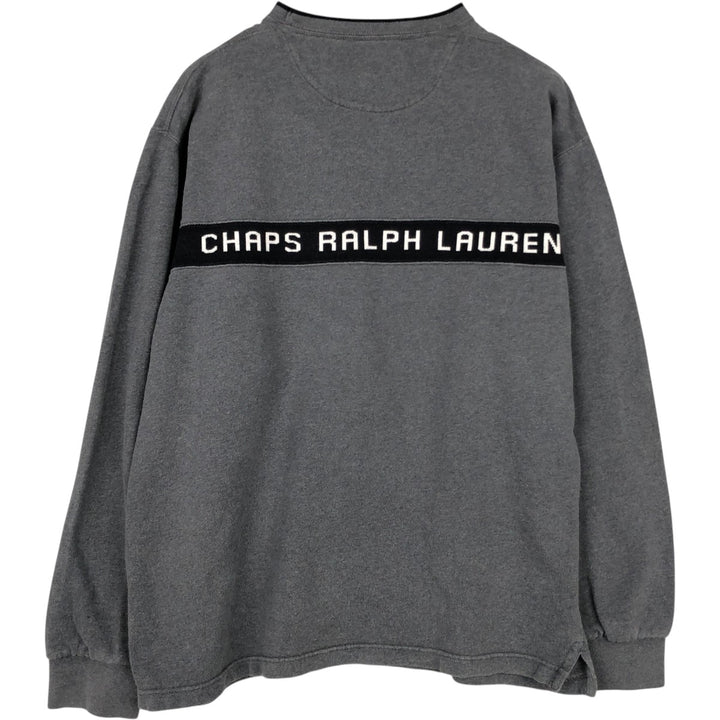 Ralph Lauren CHAPS logo sweatshirt, men's size L cotton gray type Vintage Second Hand