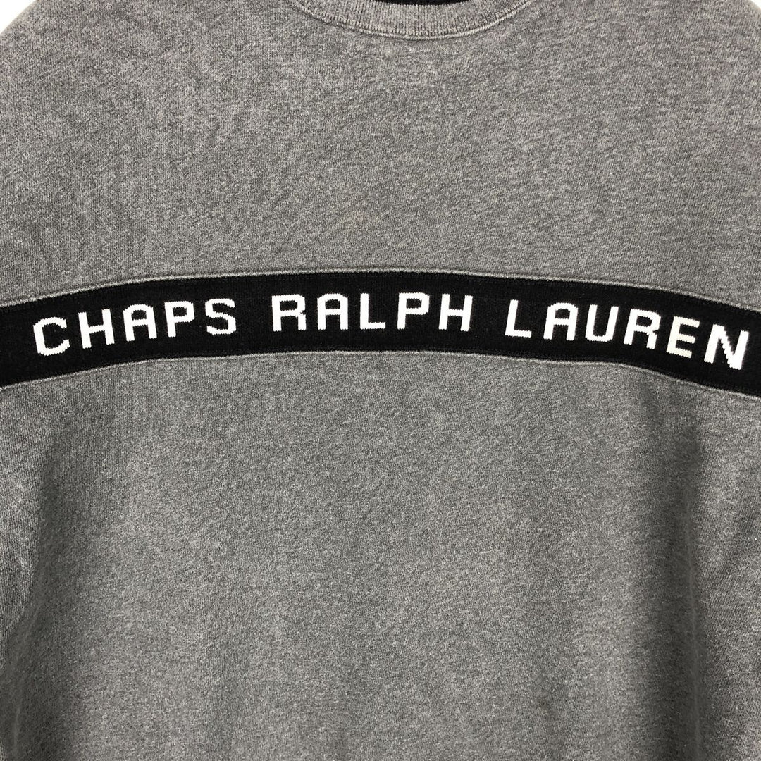 Ralph Lauren CHAPS logo sweatshirt, men's size L cotton gray type Vintage Second Hand
