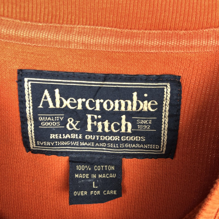 Abercrombie and Fitch V-neck sweatshirt, men's size L (approx.) cotton orange type Vintage Second Hand