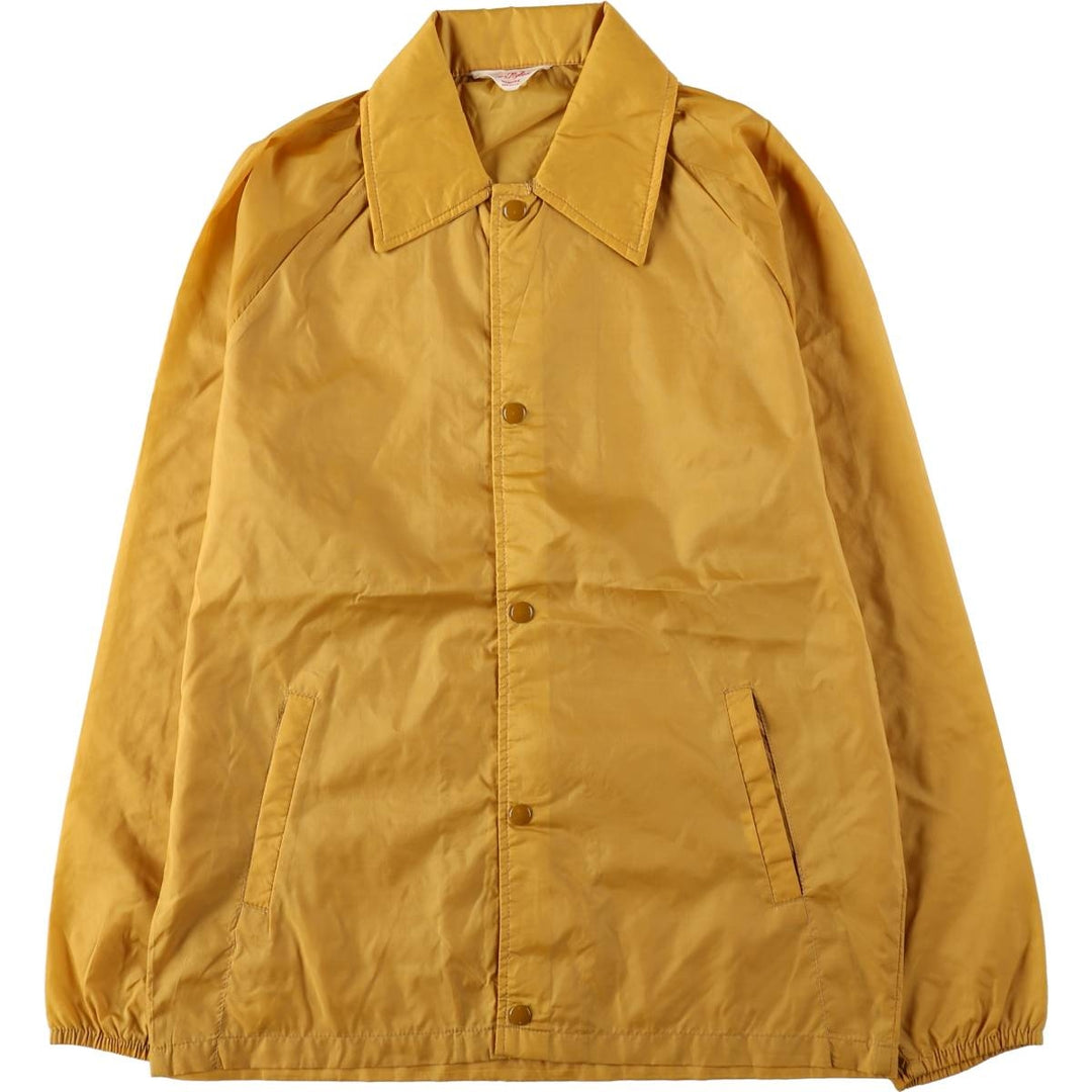 1960s-1970'S Coach Jacket, Made in USA, Men's Size L (approx.), Vintage Nylon yellow type Vintage Second Hand