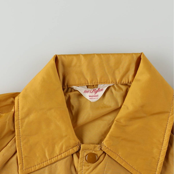1960s-1970'S Coach Jacket, Made in USA, Men's Size L (approx.), Vintage Nylon yellow type Vintage Second Hand