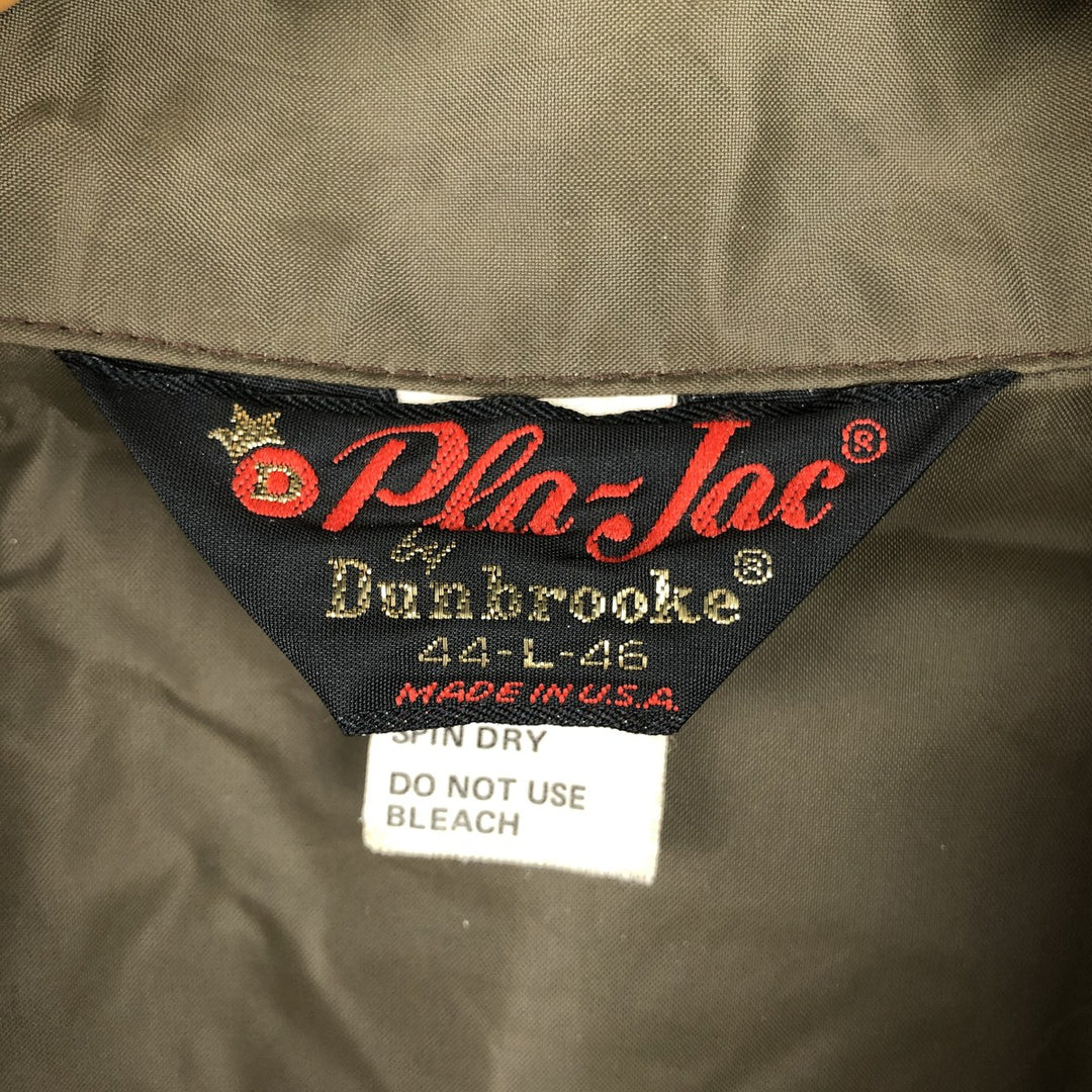 80s-90'S Dunbrooke Pla-Jac Coach Jacket, Made in USA, Men's Size L (approx.), Vintage unclear Khaki type Vintage Second Hand