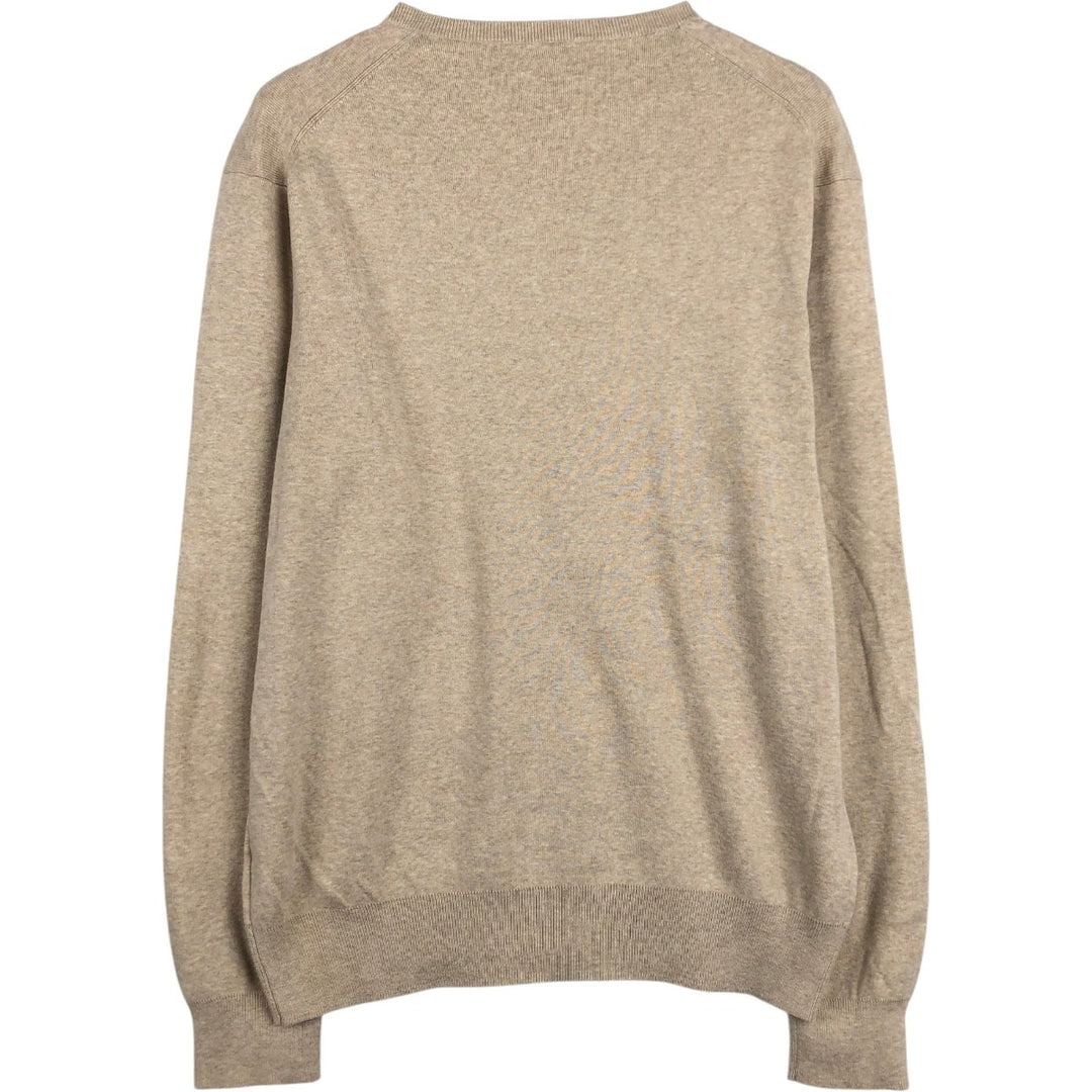 Ralph Lauren POLO RALPH LAUREN V-neck Pima cotton knit sweater, men's size L Pima Cotton Beige type Vintage Second Hand