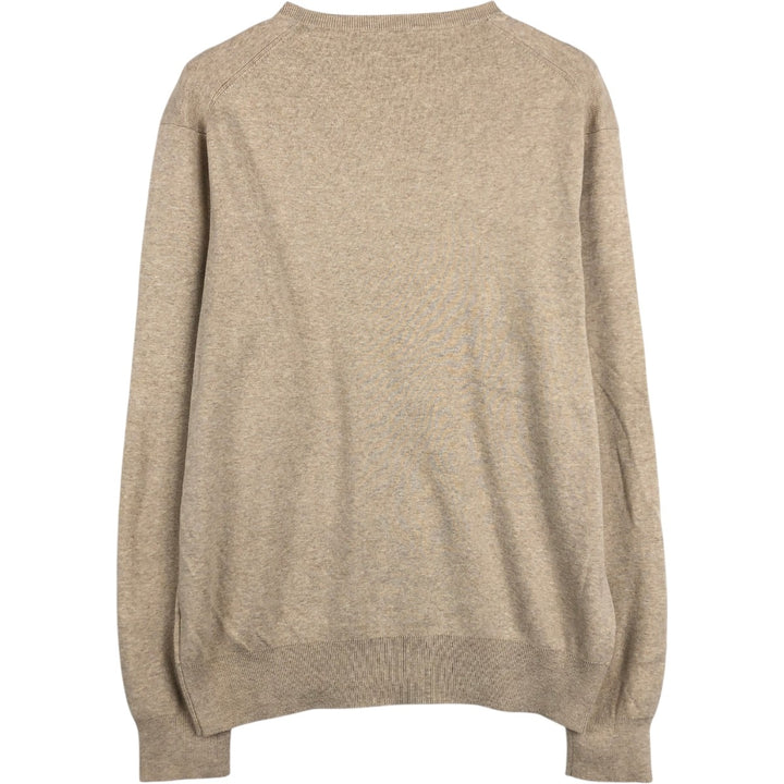 Ralph Lauren POLO RALPH LAUREN V-neck Pima cotton knit sweater, men's size L Pima Cotton Beige type Vintage Second Hand