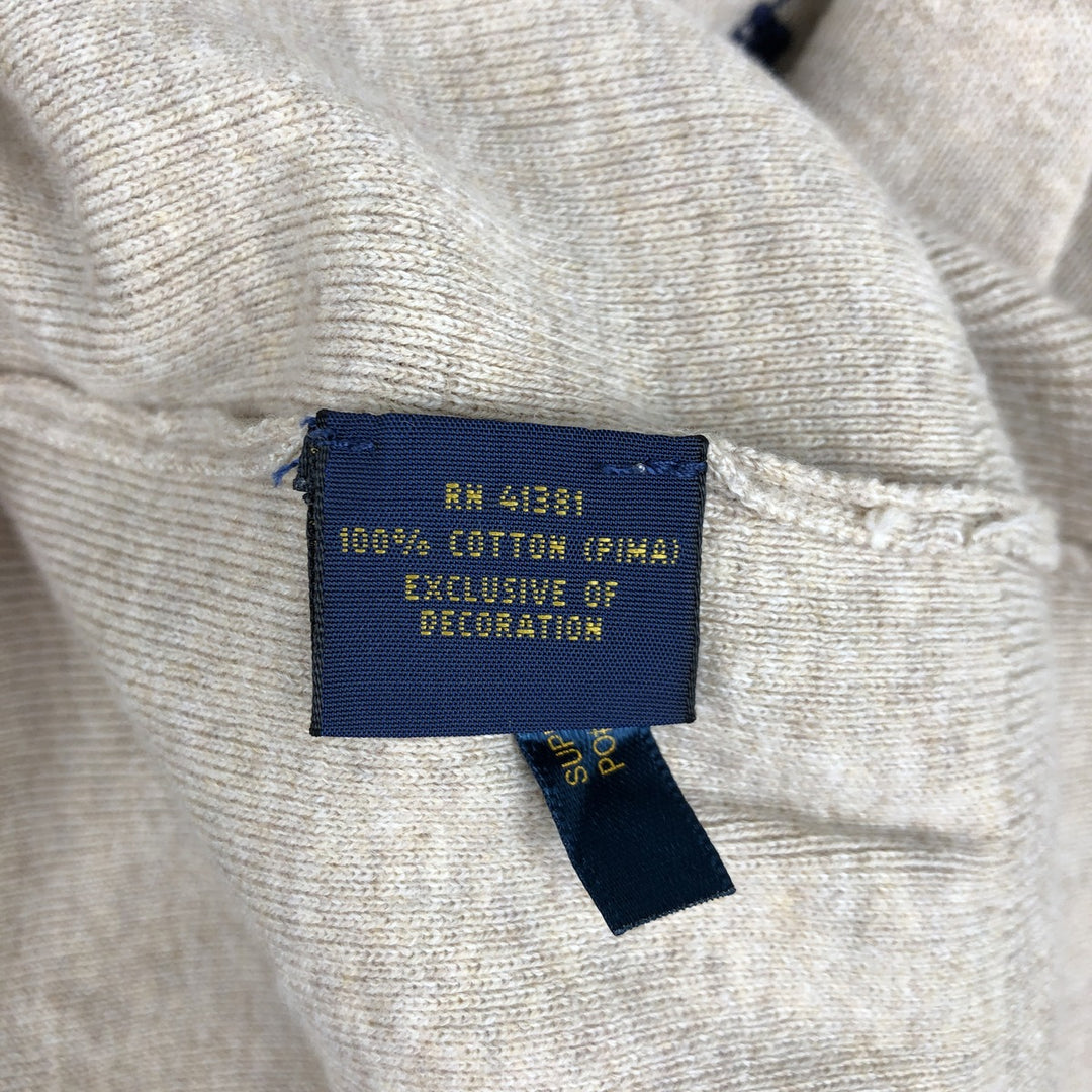 Ralph Lauren POLO RALPH LAUREN V-neck Pima cotton knit sweater, men's size L Pima Cotton Beige type Vintage Second Hand