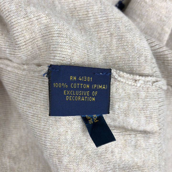 Ralph Lauren POLO RALPH LAUREN V-neck Pima cotton knit sweater, men's size L Pima Cotton Beige type Vintage Second Hand