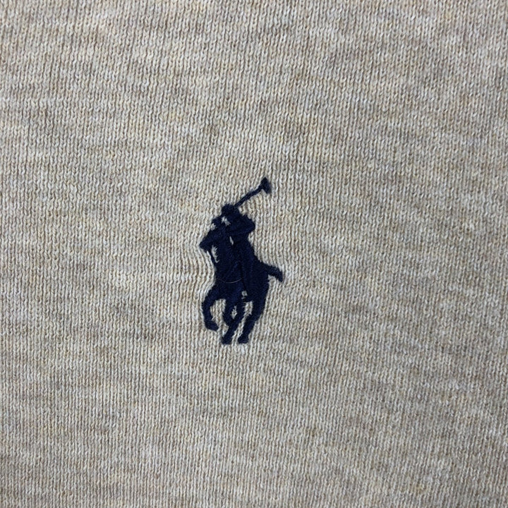 Ralph Lauren POLO RALPH LAUREN V-neck Pima cotton knit sweater, men's size L Pima Cotton Beige type Vintage Second Hand