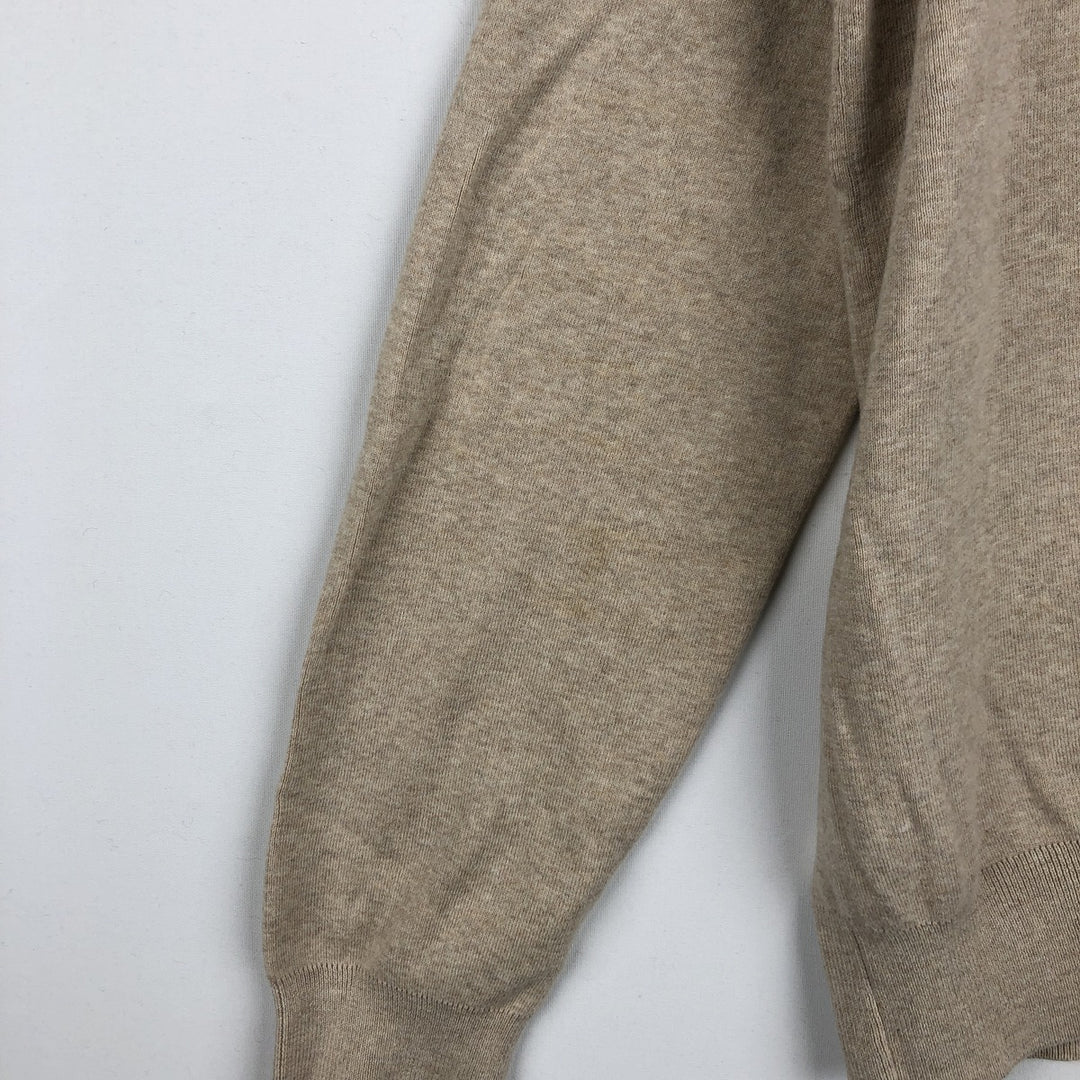 Ralph Lauren POLO RALPH LAUREN V-neck Pima cotton knit sweater, men's size L Pima Cotton Beige type Vintage Second Hand