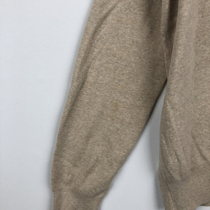 Ralph Lauren POLO RALPH LAUREN V-neck Pima cotton knit sweater, men's size L Pima Cotton Beige type Vintage Second Hand