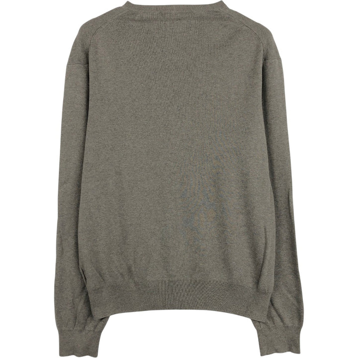 Ralph Lauren POLO by Ralph Lauren V-neck cotton knit sweater, men's size L Pima Cotton gray type Vintage Second Hand
