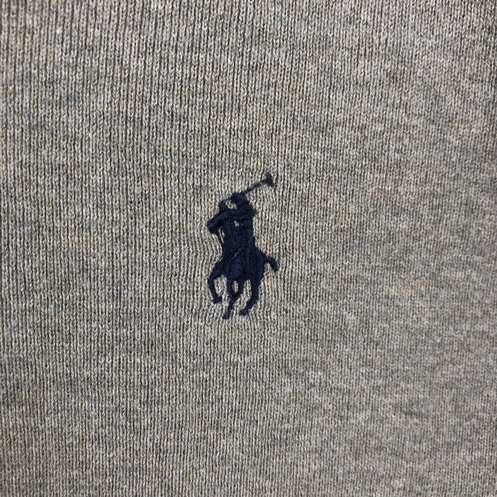 Ralph Lauren POLO by Ralph Lauren V-neck cotton knit sweater, men's size L Pima Cotton gray type Vintage Second Hand