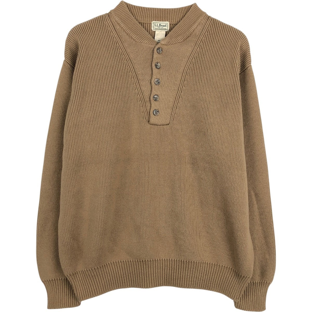90'S LLBean Cotton Knit Sweater, Men's Size XL (Equivalent), Vintage cotton Beige type Vintage Second Hand
