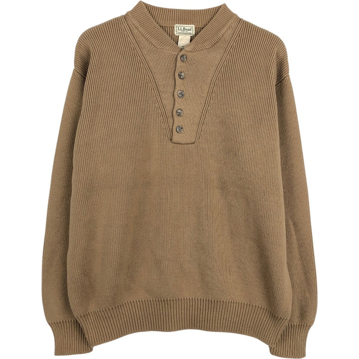 90'S LLBean Cotton Knit Sweater, Men's Size XL (Equivalent), Vintage cotton Beige type Vintage Second Hand