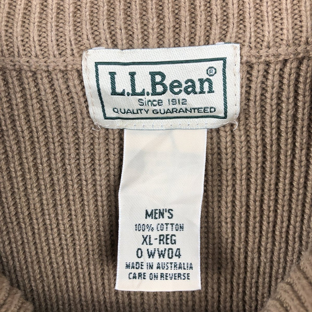 90'S LLBean Cotton Knit Sweater, Men's Size XL (Equivalent), Vintage cotton Beige type Vintage Second Hand