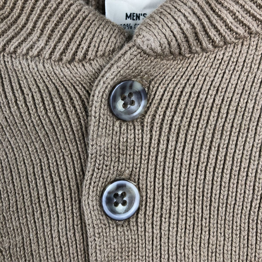 90'S LLBean Cotton Knit Sweater, Men's Size XL (Equivalent), Vintage cotton Beige type Vintage Second Hand