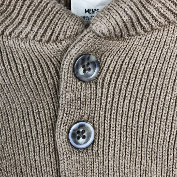 90'S LLBean Cotton Knit Sweater, Men's Size XL (Equivalent), Vintage cotton Beige type Vintage Second Hand