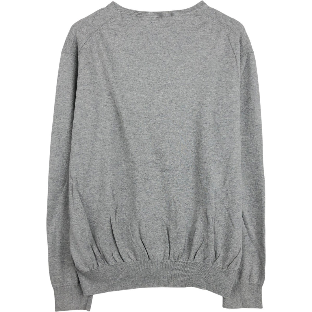 Ralph Lauren POLO RALPH LAUREN V-neck Pima cotton knit sweater, men's size XL Pima Cotton gray type Vintage Second Hand