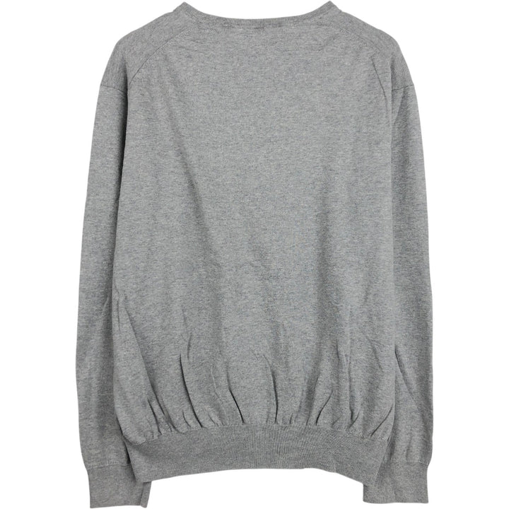 Ralph Lauren POLO RALPH LAUREN V-neck Pima cotton knit sweater, men's size XL Pima Cotton gray type Vintage Second Hand