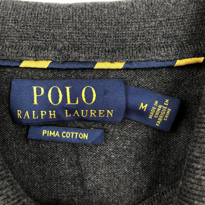 Ralph Lauren POLO RALPH LAUREN Polo Knit Sweater, Men's Size M (approx.) Pima Cotton Charcoal Vintage Second Hand