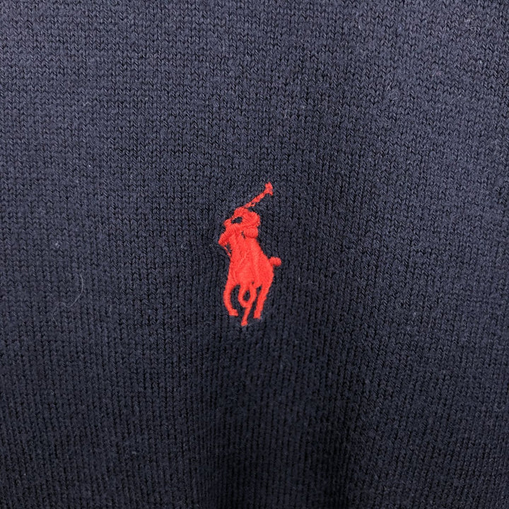 Ralph Lauren POLO RALPH LAUREN Polo Knit Sweater, Men's Size S (approx.) cotton black type Vintage Second Hand
