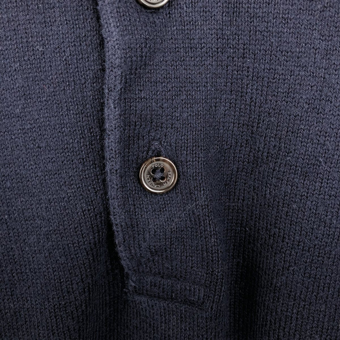 Ralph Lauren POLO RALPH LAUREN Polo Knit Sweater, Men's Size S (approx.) cotton black type Vintage Second Hand