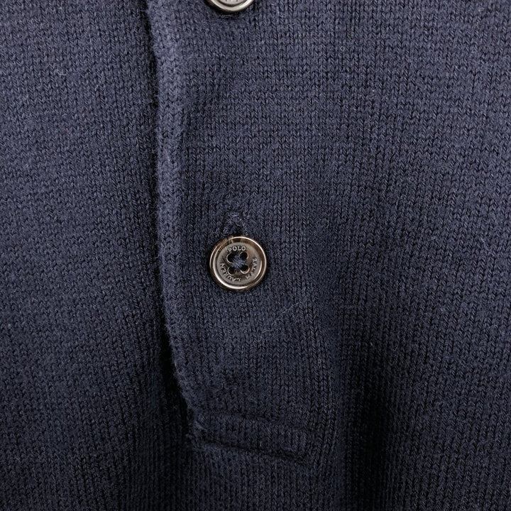 Ralph Lauren POLO RALPH LAUREN Polo Knit Sweater, Men's Size S (approx.) cotton black type Vintage Second Hand