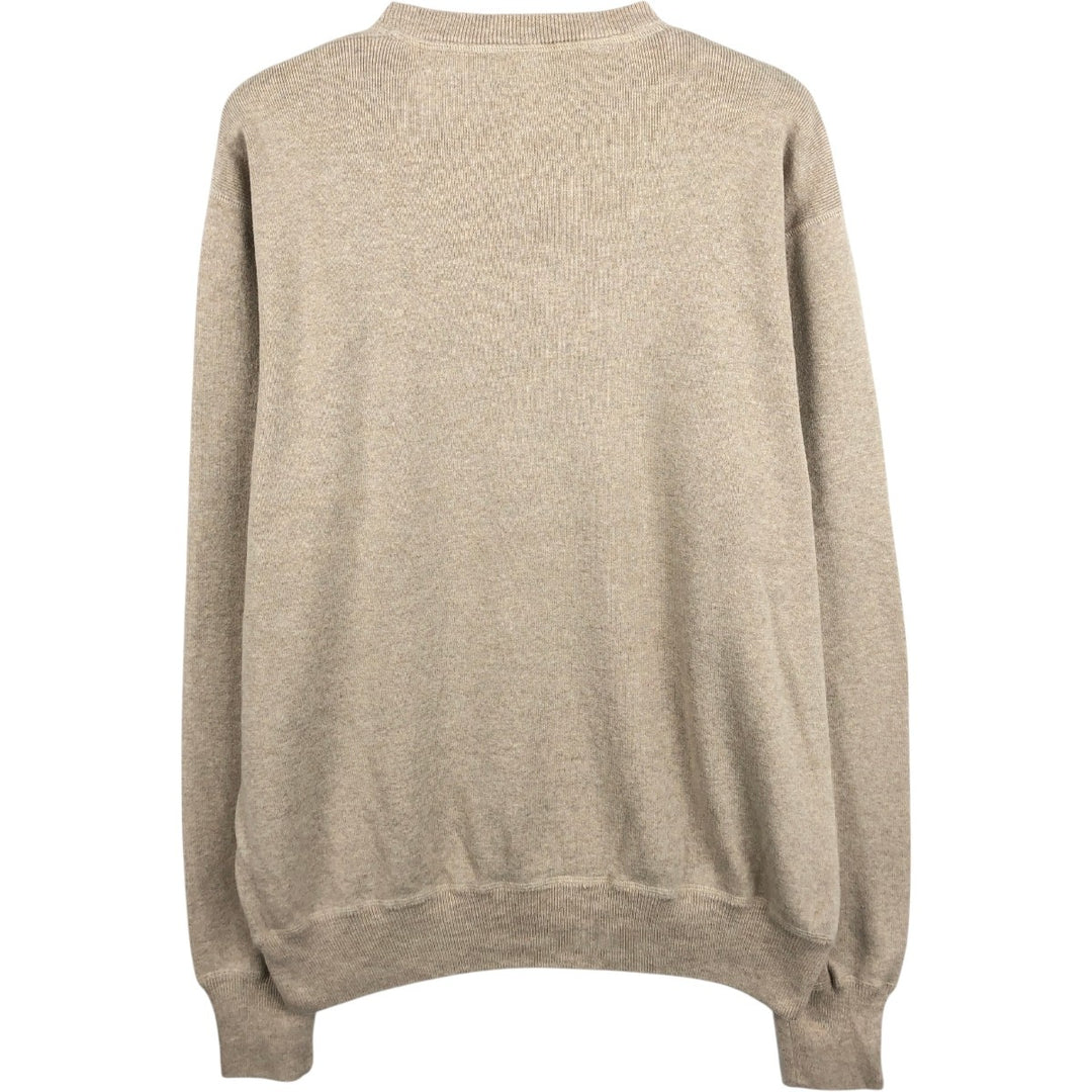 Ralph Lauren POLO RALPH LAUREN Ribbed Cotton Knit Sweater, Men's Size L (approx.) cotton Beige type Vintage Second Hand