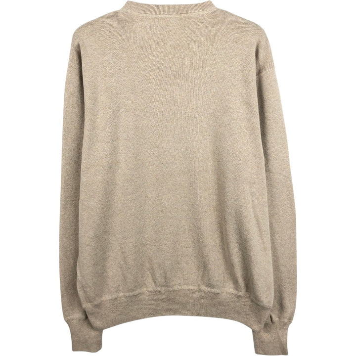 Ralph Lauren POLO RALPH LAUREN Ribbed Cotton Knit Sweater, Men's Size L (approx.) cotton Beige type Vintage Second Hand