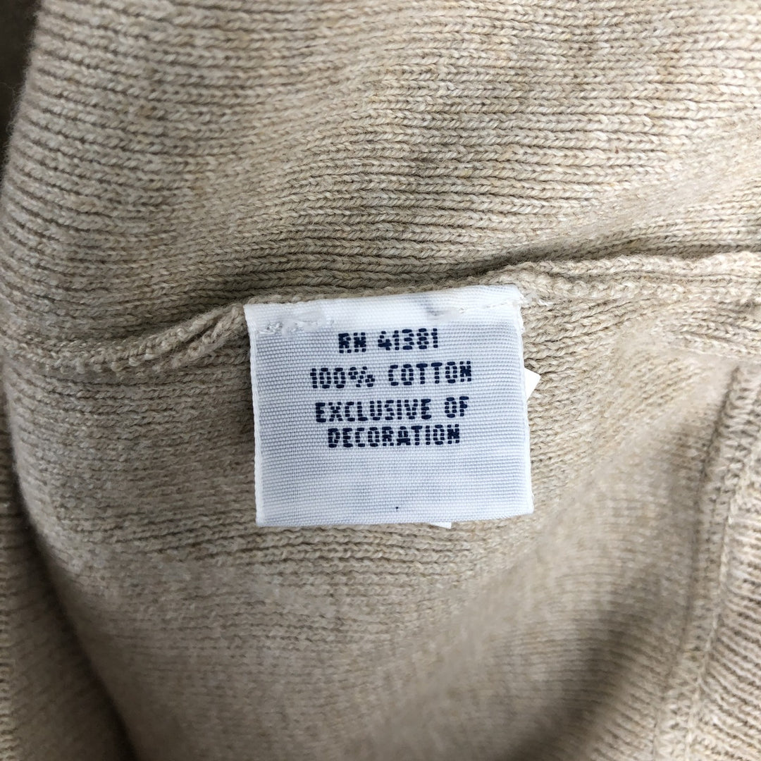 Ralph Lauren POLO RALPH LAUREN Ribbed Cotton Knit Sweater, Men's Size L (approx.) cotton Beige type Vintage Second Hand