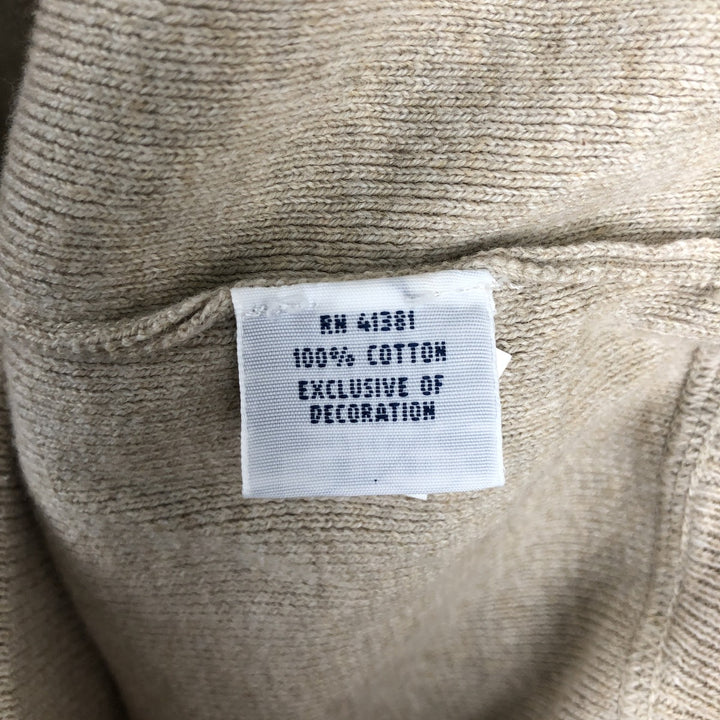 Ralph Lauren POLO RALPH LAUREN Ribbed Cotton Knit Sweater, Men's Size L (approx.) cotton Beige type Vintage Second Hand